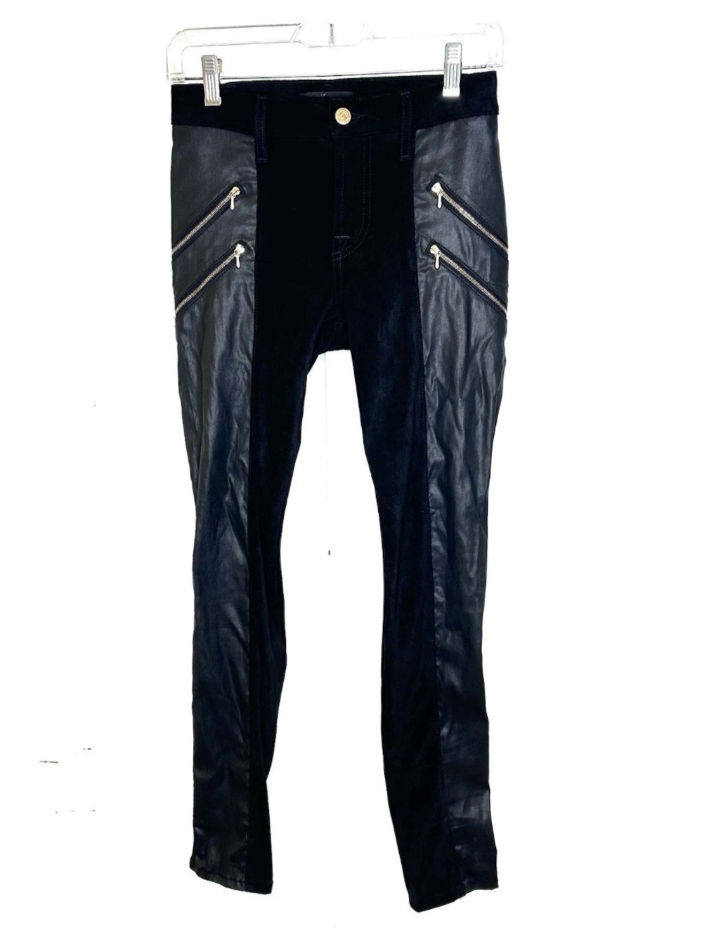 7 For All Mankind Faux Suede Leather Skinny Jeans